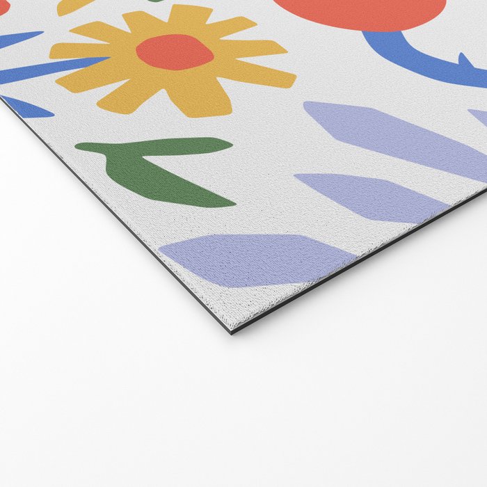Colorful abstract flower art pattern Welcome Mat Gallery Image 2