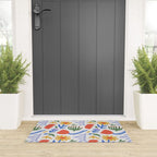Colorful abstract flower art pattern Welcome Mat Gallery Image 3