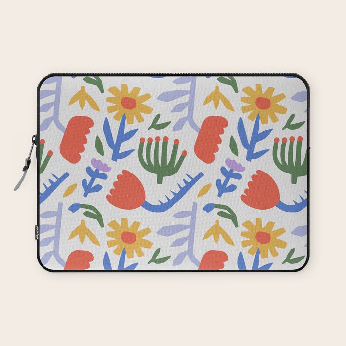 Colorful abstract flower art pattern Laptop Sleeve Gallery Image 1