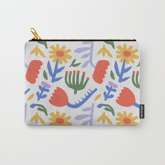 Colorful abstract flower art pattern Carry All Pouch Gallery Image 1