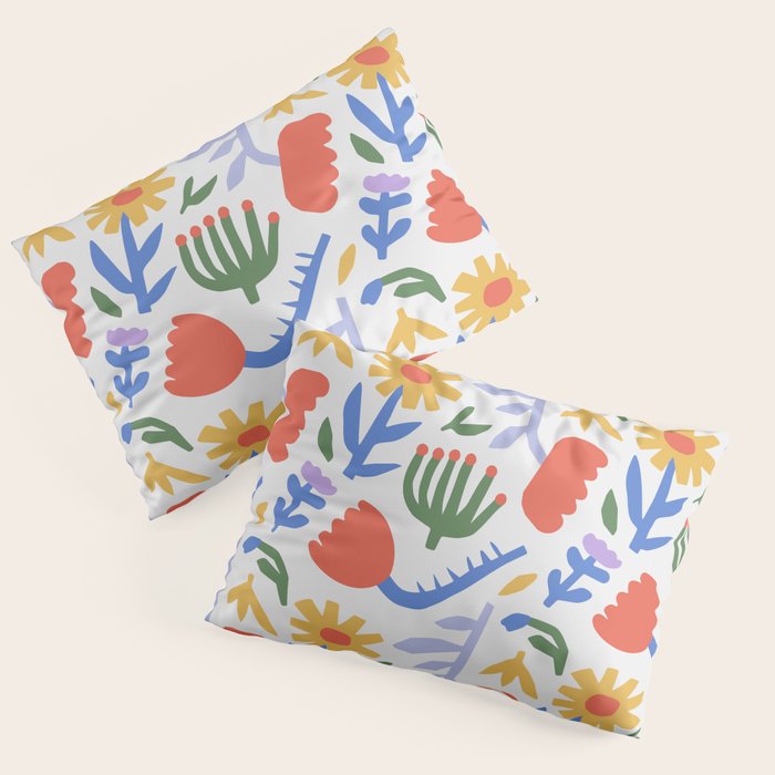 Colorful abstract flower art pattern Pillow Sham Gallery Image 1