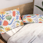 Colorful abstract flower art pattern Pillow Sham Gallery Image 2