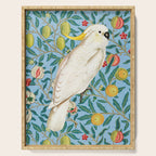 Tropical Cockatoo Bird on Antique William Morris Four Fruits Pattern Serving Tray Gallery Image 1