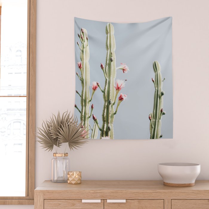 Cereus Cactus Blush - Desert Cactus - Pink Flowers - Travel Nature photography by Ingrid Beddoes Wall Tapestry Gallery Image 2