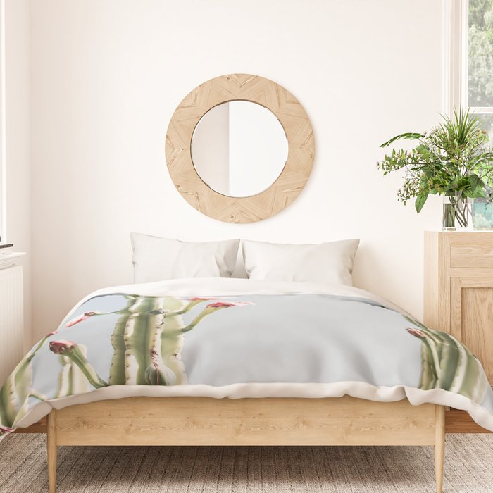 Cereus Cactus Blush - Desert Cactus - Pink Flowers - Travel Nature photography by Ingrid Beddoes Duvet Cover Gallery Image 3