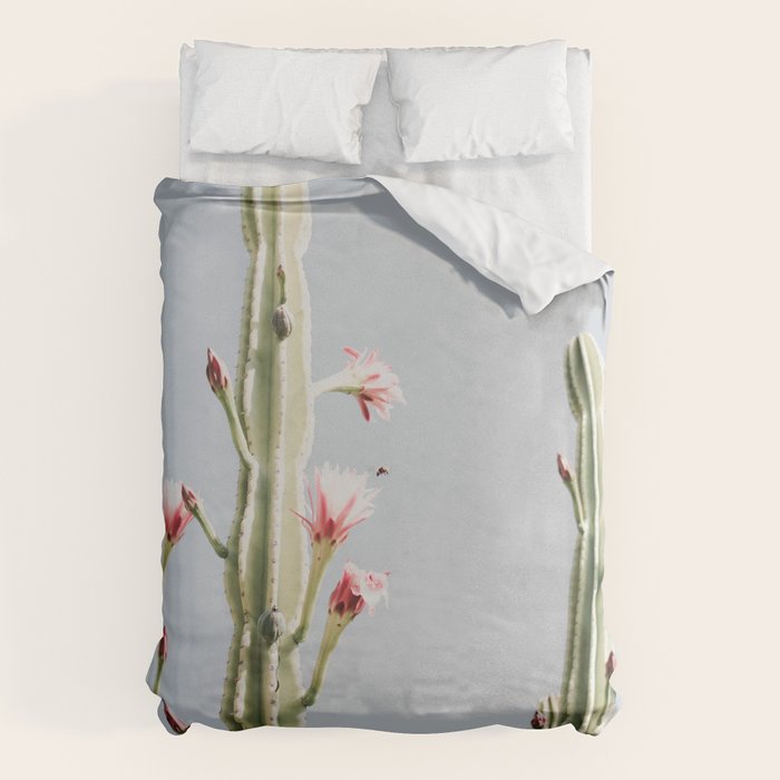 Cereus Cactus Blush - Desert Cactus - Pink Flowers - Travel Nature photography by Ingrid Beddoes Duvet Cover Gallery Image 6