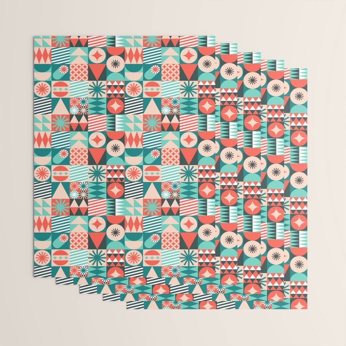 Mid Century Retro Holiday Wrapping Paper Gallery Image 3