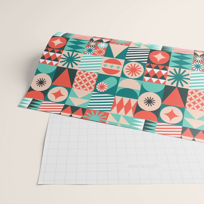 Mid Century Retro Holiday Wrapping Paper Gallery Image 2