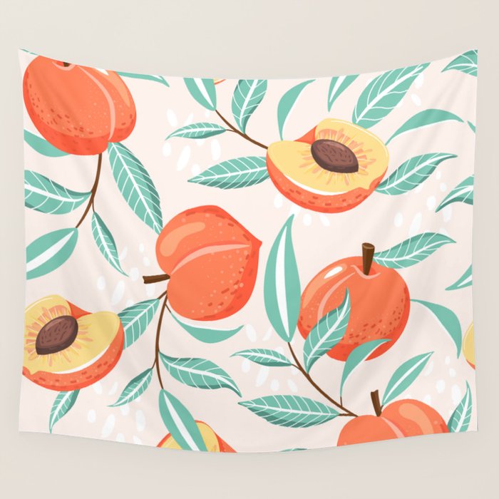 Peachy Pattern Wall Tapestry Gallery Image 1