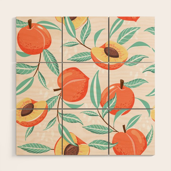 Peachy Pattern Wood Wall Art Gallery Image 1