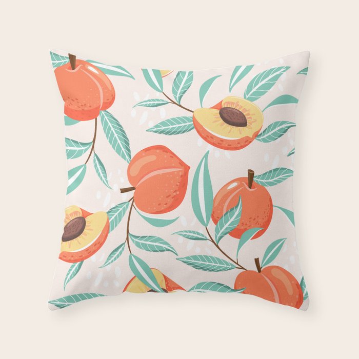 Peachy Pattern Throw Pillow Gallery Image 6