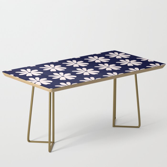 Retro Daisy  Pattern - White and Navy  Coffee Table Gallery Image 2