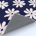 Retro Daisy  Pattern - White and Navy  Rug Gallery Image 4
