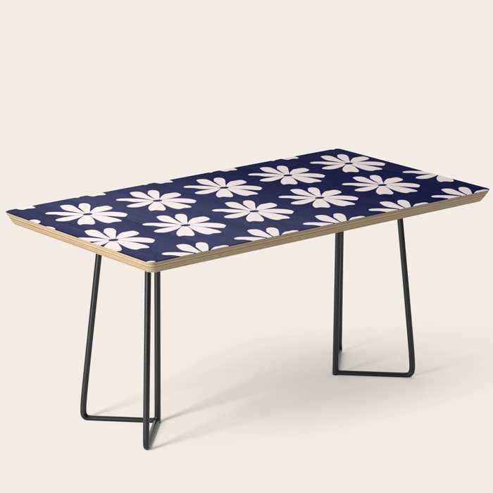 Retro Daisy  Pattern - White and Navy  Coffee Table Gallery Image 1
