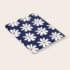 Retro Daisy  Pattern - White and Navy  Notebook Gallery Image 2