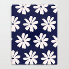 Retro Daisy  Pattern - White and Navy  Notebook Gallery Image 4