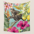 Echoes Of The Tropics Monkeys Paradise Wall Tapestry Gallery Image 4