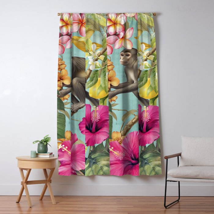 Echoes Of The Tropics Monkeys Paradise Window Curtain Gallery Image 5
