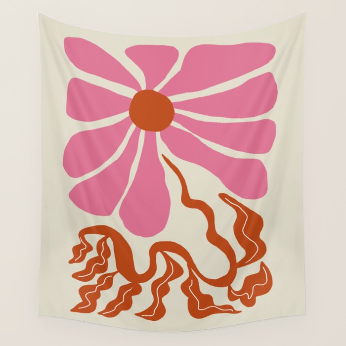 Pink daisy  Wall Tapestry Gallery Image 1