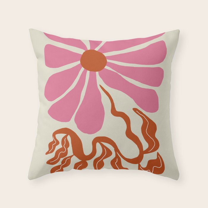 Pink daisy  Throw Pillow Gallery Image 6