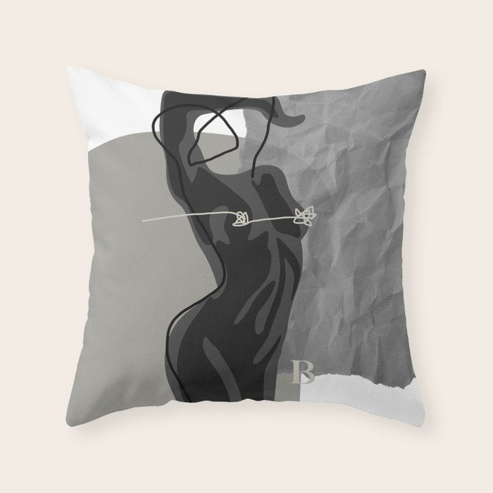 Nude In Shadow Throw Pillow Gallery Image 1