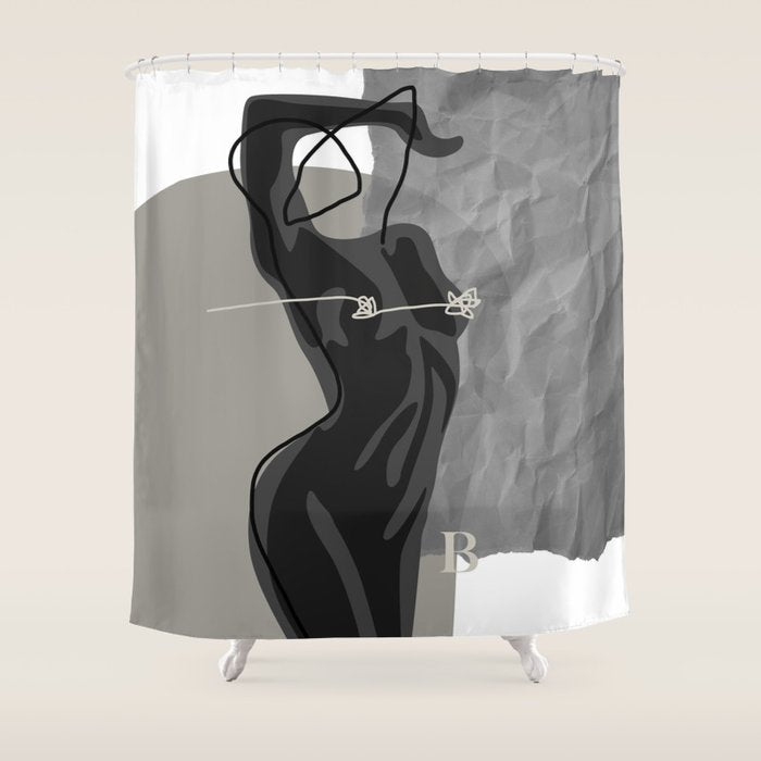 Nude In Shadow Shower Curtain Gallery Image 1