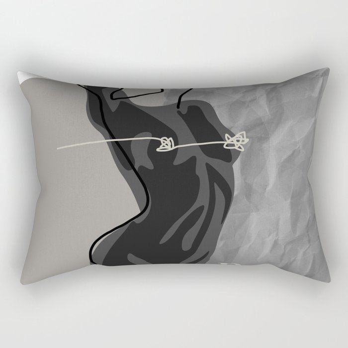 Nude In Shadow Rectangular Pillow Gallery Image 1