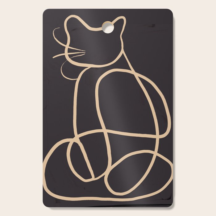 Abstract Line Art Cat Cutting Board Gallery Image 1