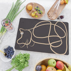 Abstract Line Art Cat Cutting Board Gallery Image 2