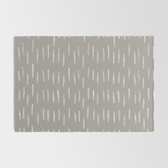 Raindrops, Gray, Minimalism, Abstract Art Rug Gallery Image 2