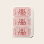Good Times Retro Ticket, Pink Aesthetic Bath Mat Gallery Image 1