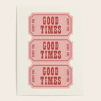 Good Times Retro Ticket, Pink Aesthetic Poster Gallery Image 4
