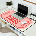 Good Times Retro Ticket, Pink Aesthetic Desk Mat Gallery Image 2
