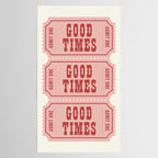 Good Times Retro Ticket, Pink Aesthetic Tablecloth Gallery Image 2