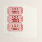 Good Times Retro Ticket, Pink Aesthetic Wrapping Paper Gallery Image 3