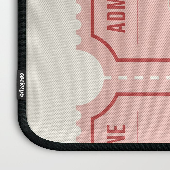 Good Times Retro Ticket, Pink Aesthetic Laptop Sleeve Gallery Image 3