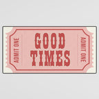 Good Times Retro Ticket, Pink Aesthetic Desk Mat Gallery Image 3