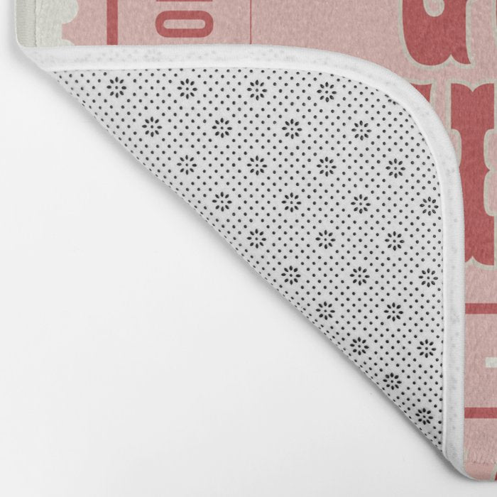 Good Times Retro Ticket, Pink Aesthetic Bath Mat Gallery Image 2