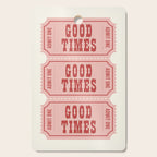 Good Times Retro Ticket, Pink Aesthetic Cutting Board Gallery Image 1
