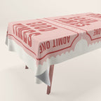 Good Times Retro Ticket, Pink Aesthetic Tablecloth Gallery Image 1
