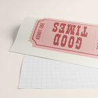 Good Times Retro Ticket, Pink Aesthetic Wrapping Paper Gallery Image 2