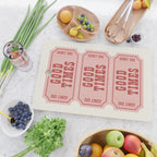 Good Times Retro Ticket, Pink Aesthetic Cutting Board Gallery Image 2