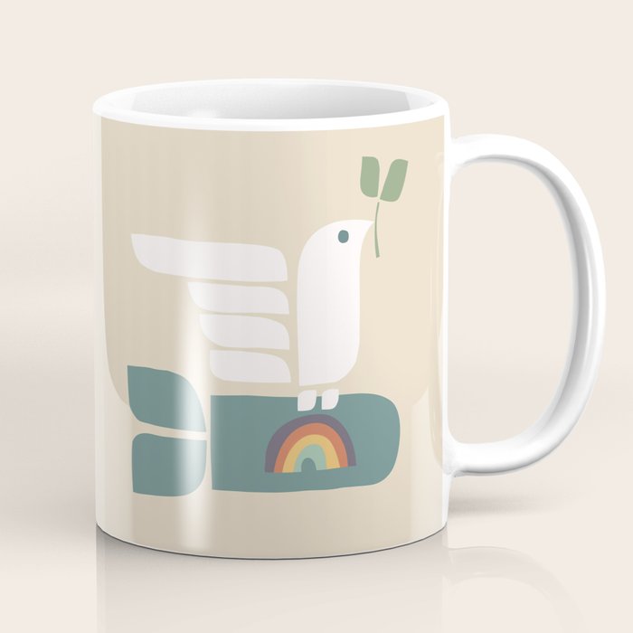 Peace dove and rainbow bomb Coffee Mug Gallery Image 1