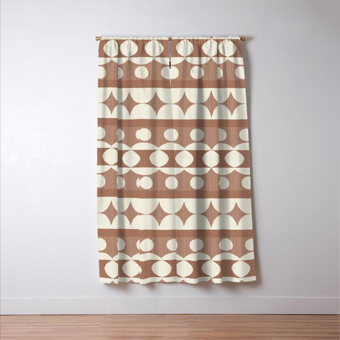 Geometric Repeats 1 Inspired by PANTONE 17 1230 Mocha Mousse Window Curtain Gallery Image 3