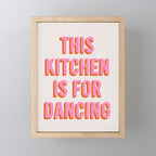 This Kitchen Is For Dancing (Pink & Orange) Mini Art Print Gallery Image 1