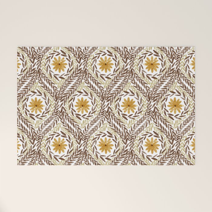 Golden Daisy Swirl Welcome Mat Gallery Image 1