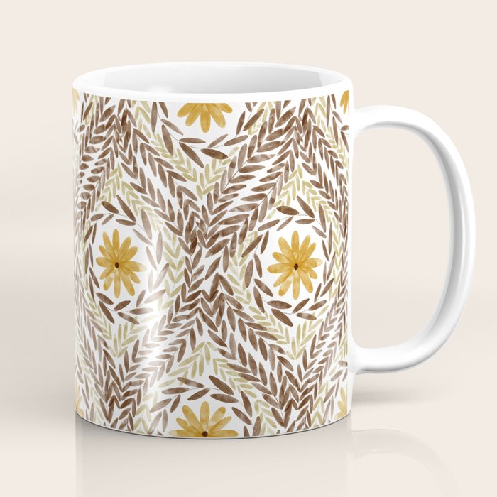 Golden Daisy Swirl Coffee Mug Gallery Image 1