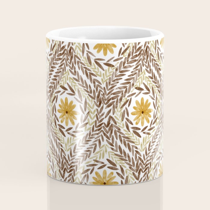Golden Daisy Swirl Coffee Mug Gallery Image 4