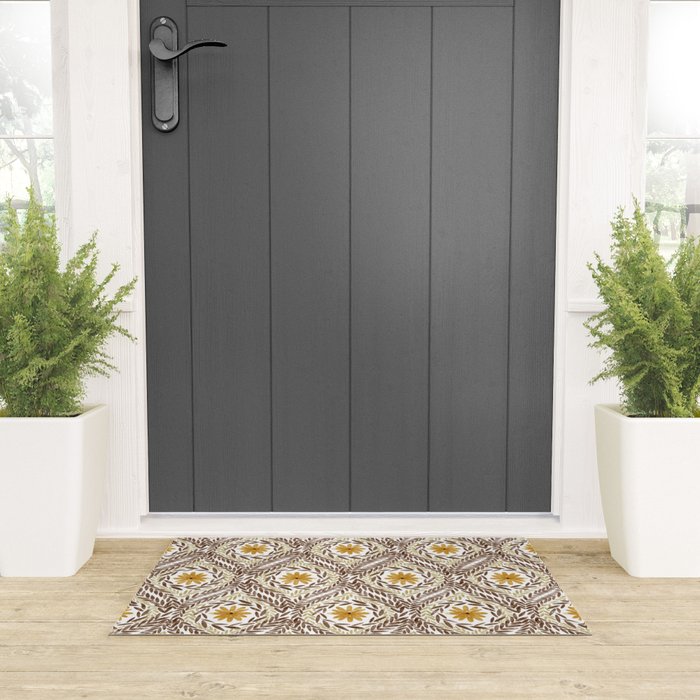 Golden Daisy Swirl Welcome Mat Gallery Image 3
