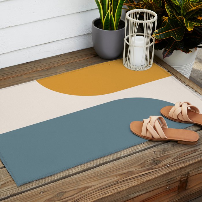 Modern Minimal Arch Abstract LXVIII Outdoor Rug Gallery Image 2
